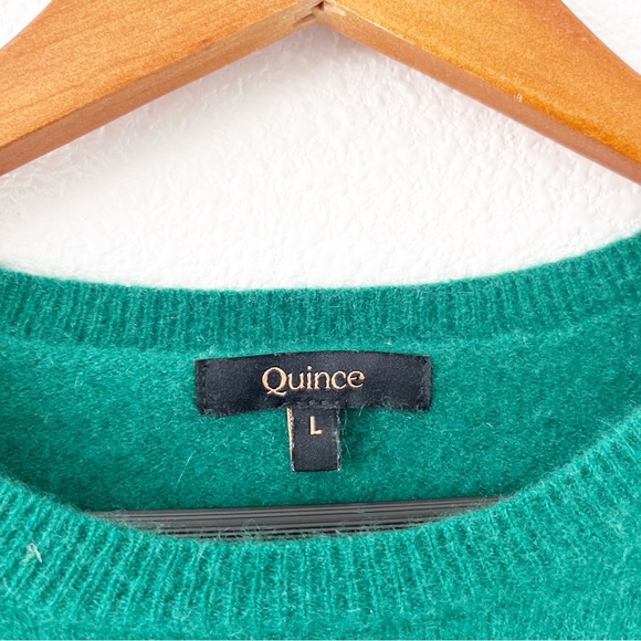 Quince Mongolian Cashmere Crewneck Sweater in Everglade Green - Picture 3 of 10